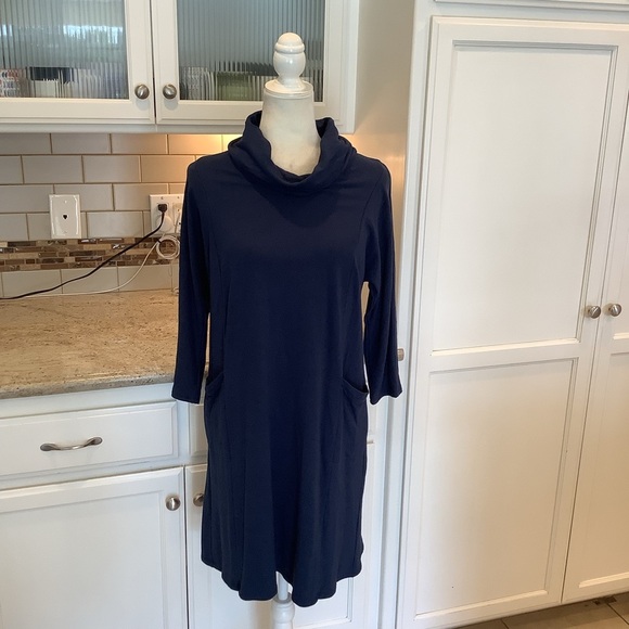 J Jill Blue Cowl Neck Dress Size Small - Picture 1 of 7